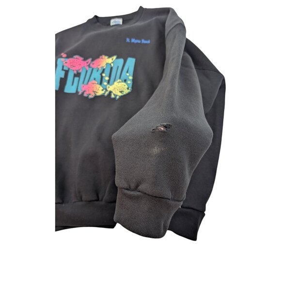 Vintage Ft. Myers Beach Florida Fish Crewneck Sweatshirt, Size 2XL, Double Sided - Picture 7 of 13